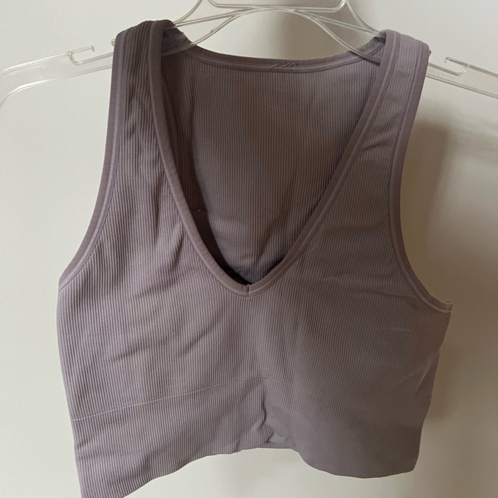 Ribbed Mauve Crop Top